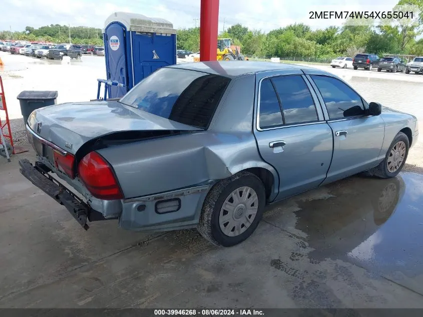 2004 Mercury Grand Marquis Gs VIN: 2MEFM74W54X655041 Lot: 39946268