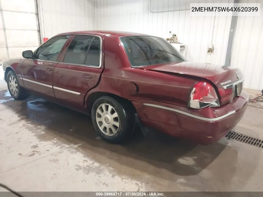 2004 Mercury Grand Marquis Ls VIN: 2MEHM75W64X620399 Lot: 39965717