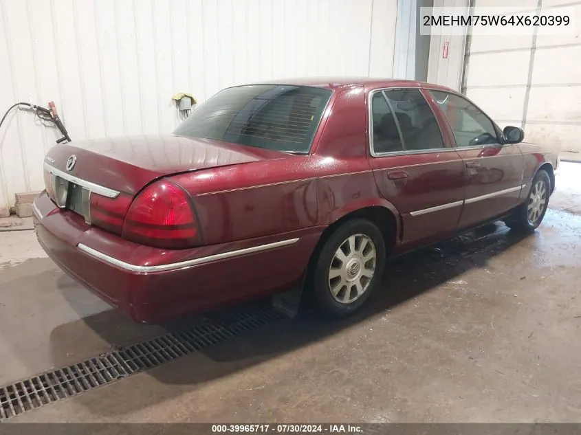 2004 Mercury Grand Marquis Ls VIN: 2MEHM75W64X620399 Lot: 39965717