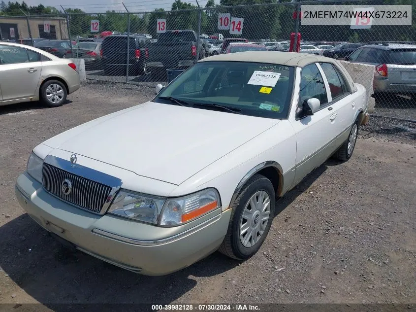 2004 Mercury Grand Marquis Gs VIN: 2MEFM74W44X673224 Lot: 39982128