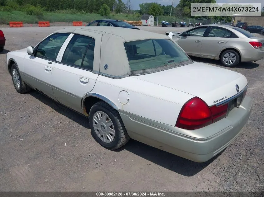 2004 Mercury Grand Marquis Gs VIN: 2MEFM74W44X673224 Lot: 39982128