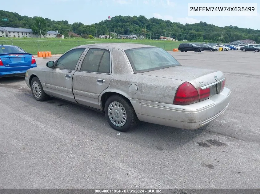 2004 Mercury Grand Marquis Gs VIN: 2MEFM74W74X635499 Lot: 40011954