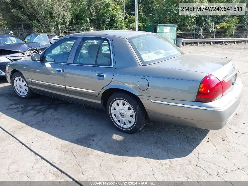 2004 Mercury Grand Marquis Gs VIN: 2MEFM74W24X641811 Lot: 40142657