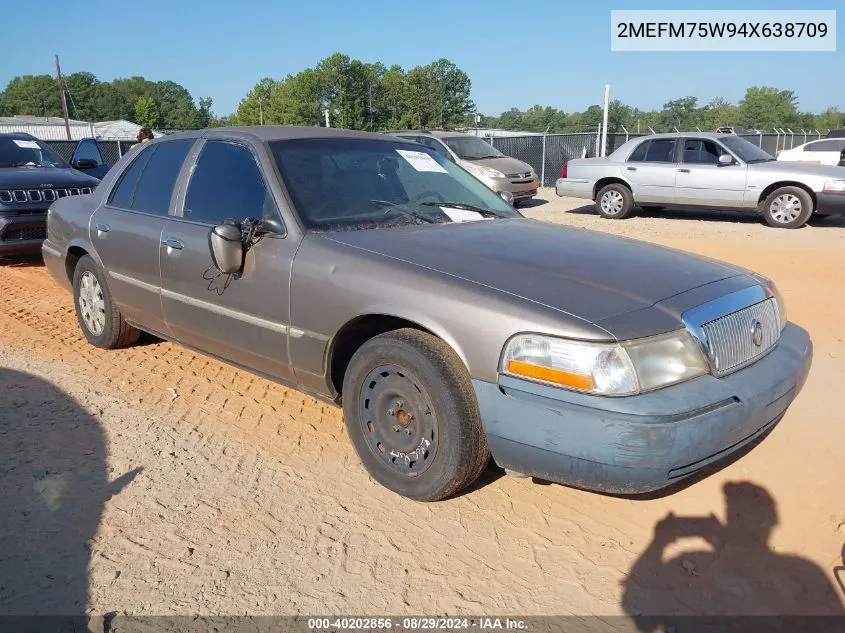 2004 Mercury Grand Marquis Ls VIN: 2MEFM75W94X638709 Lot: 40202856