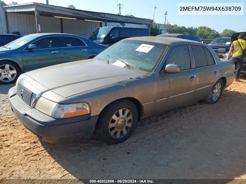 2004 Mercury Grand Marquis Ls VIN: 2MEFM75W94X638709 Lot: 40202856