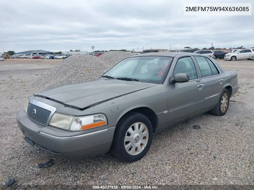 2004 Mercury Grand Marquis Ls VIN: 2MEFM75W94X636085 Lot: 40237938