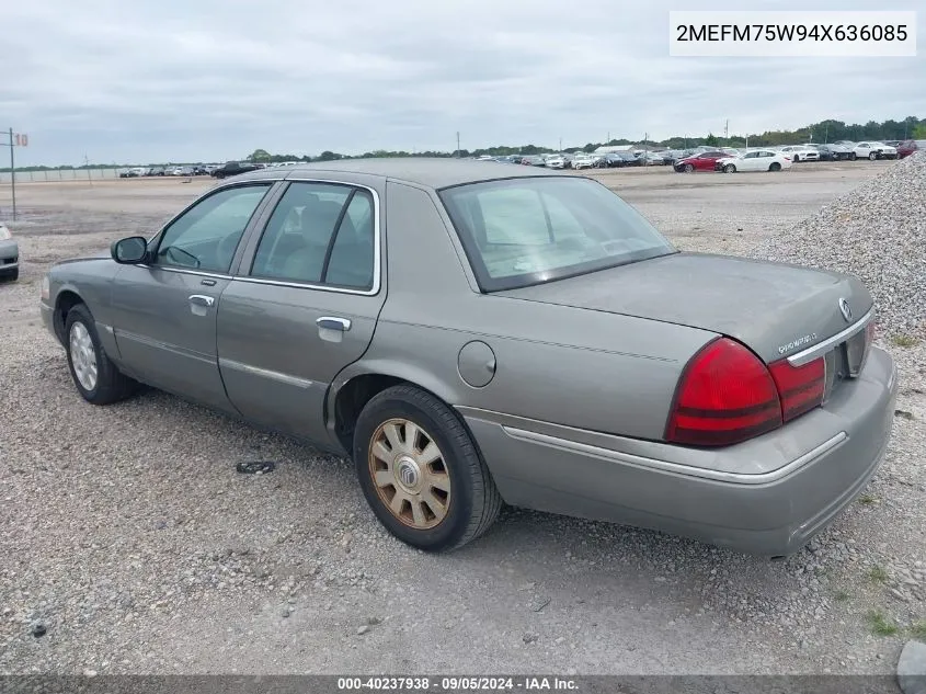 2004 Mercury Grand Marquis Ls VIN: 2MEFM75W94X636085 Lot: 40237938