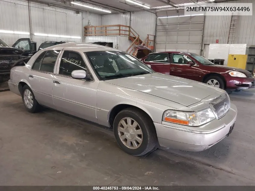 2004 Mercury Grand Marquis Ls VIN: 2MEFM75W94X634496 Lot: 40245753