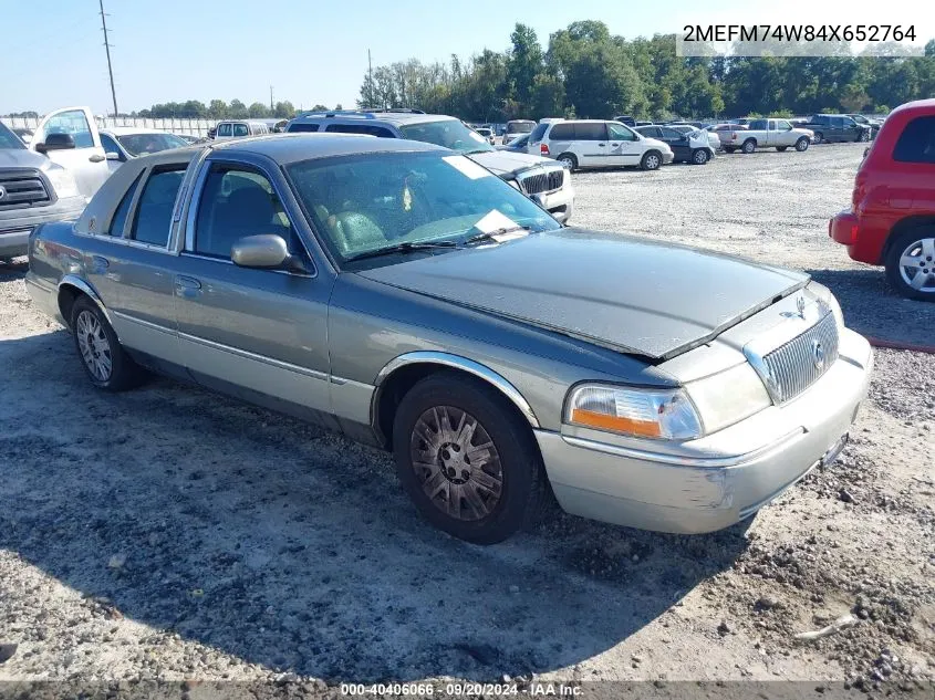 2004 Mercury Grand Marquis Gs VIN: 2MEFM74W84X652764 Lot: 40406066