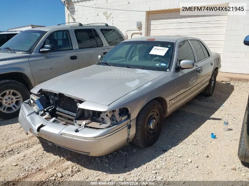 2004 Mercury Grand Marquis Gs VIN: 2MEFM74W04X621945 Lot: 40464357