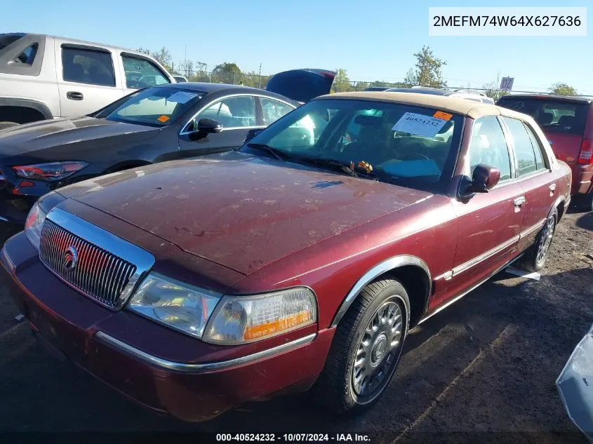 2004 Mercury Grand Marquis Gs VIN: 2MEFM74W64X627636 Lot: 40524232