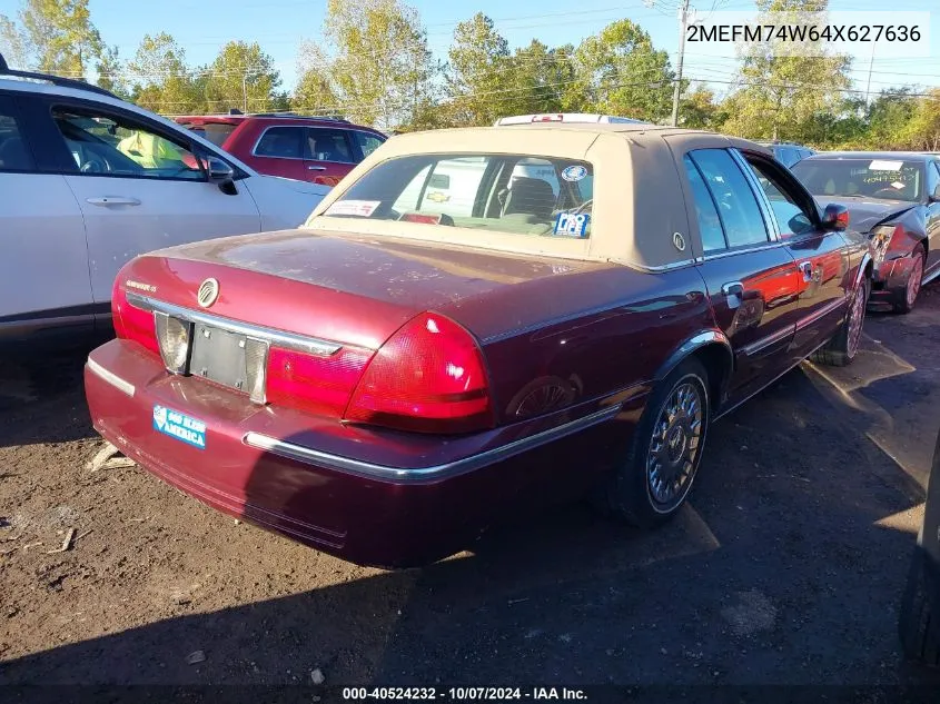 2004 Mercury Grand Marquis Gs VIN: 2MEFM74W64X627636 Lot: 40524232