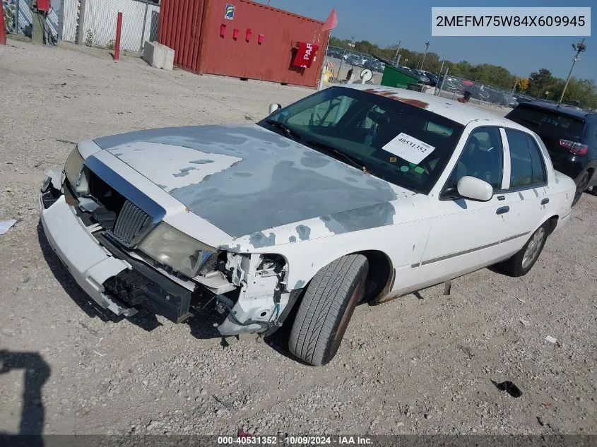 2004 Mercury Grand Marquis Ls VIN: 2MEFM75W84X609945 Lot: 40531352