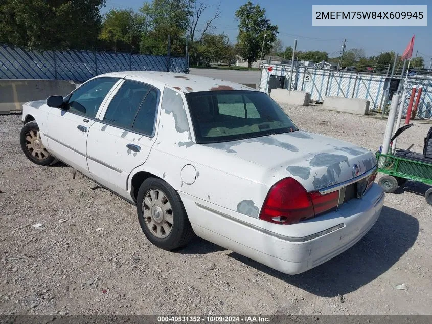 2004 Mercury Grand Marquis Ls VIN: 2MEFM75W84X609945 Lot: 40531352