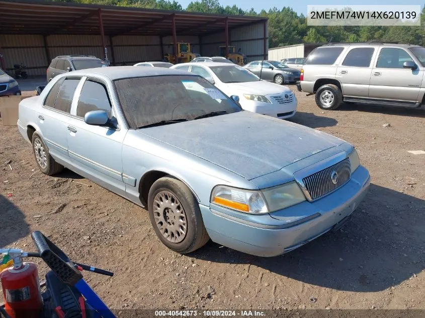 2004 Mercury Grand Marquis Gs VIN: 2MEFM74W14X620139 Lot: 40542673