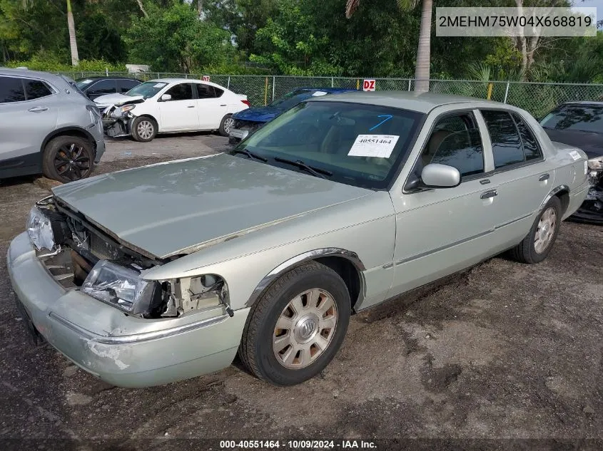 2004 Mercury Grand Marquis Ls VIN: 2MEHM75W04X668819 Lot: 40551464