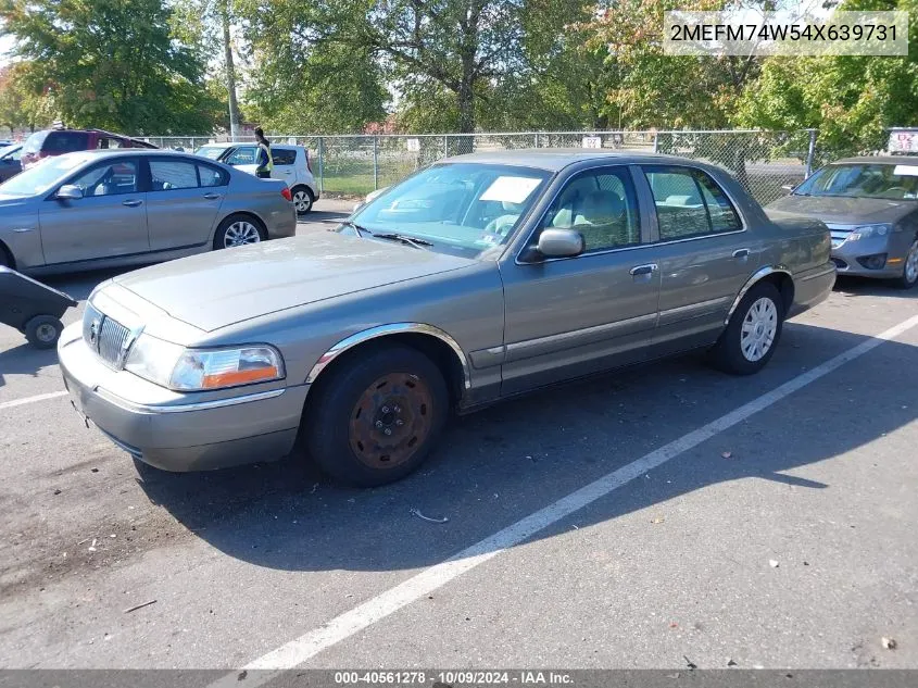 2004 Mercury Grand Marquis Gs VIN: 2MEFM74W54X639731 Lot: 40561278