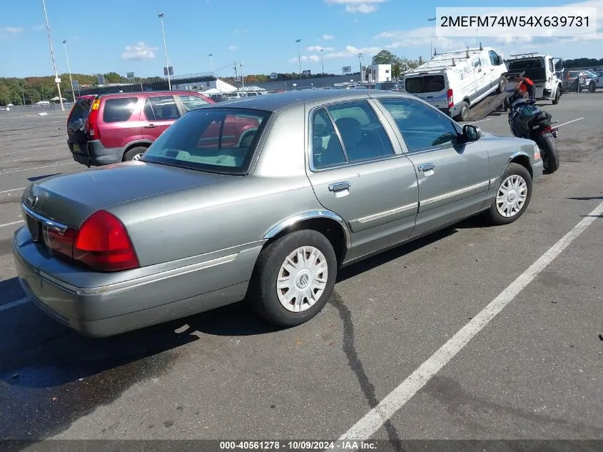 2004 Mercury Grand Marquis Gs VIN: 2MEFM74W54X639731 Lot: 40561278