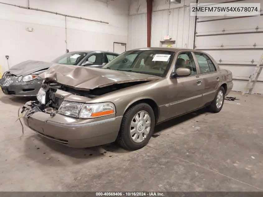 2004 Mercury Grand Marquis Ls VIN: 2MEFM75W54X678074 Lot: 40569406