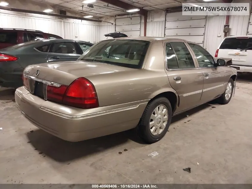 2004 Mercury Grand Marquis Ls VIN: 2MEFM75W54X678074 Lot: 40569406