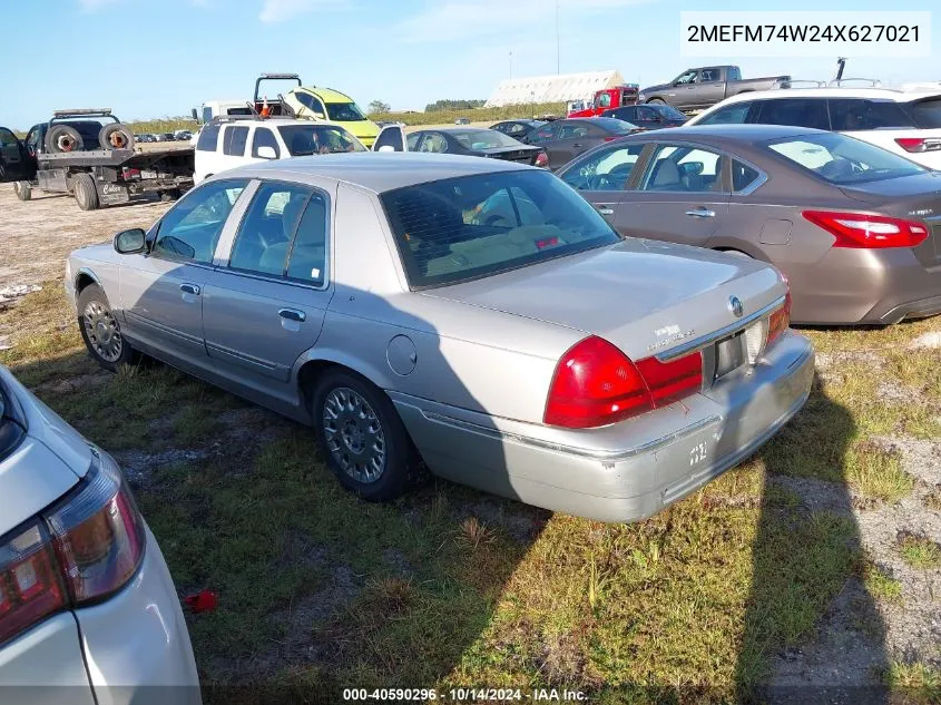 2004 Mercury Grand Marquis Gs VIN: 2MEFM74W24X627021 Lot: 40590296