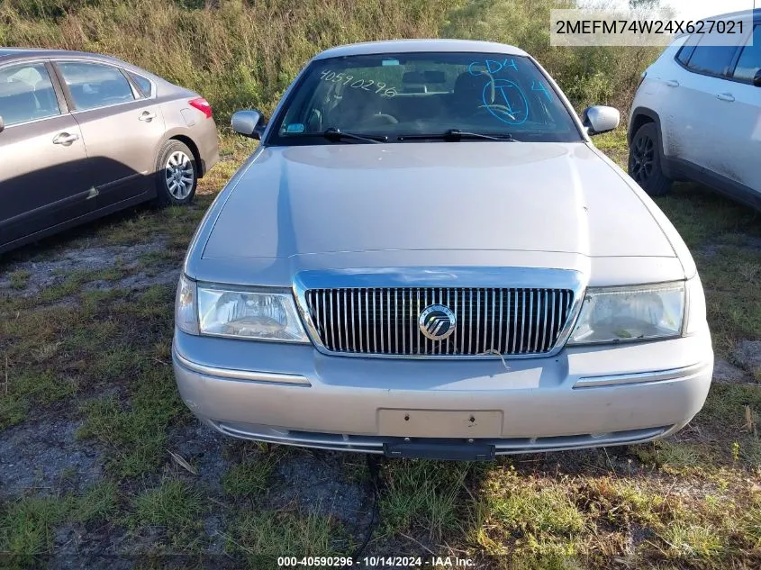 2004 Mercury Grand Marquis Gs VIN: 2MEFM74W24X627021 Lot: 40590296