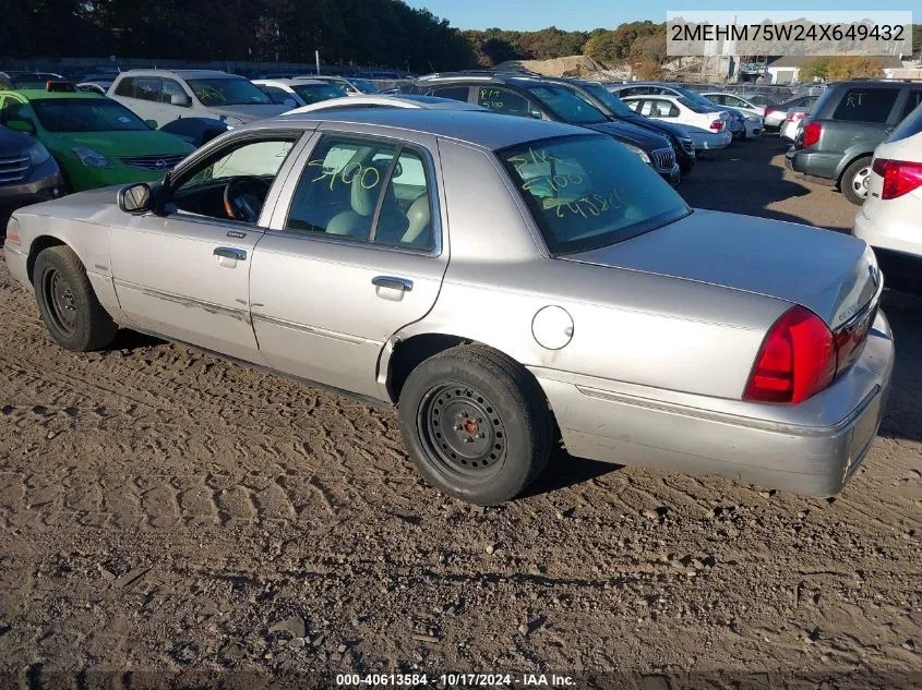 2004 Mercury Grand Marquis Ls VIN: 2MEHM75W24X649432 Lot: 40613584