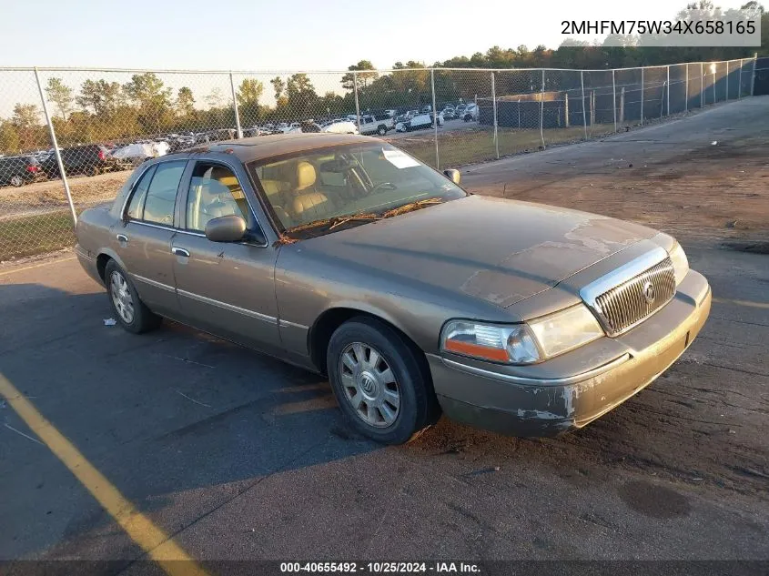 2004 Mercury Grand Marquis Ls VIN: 2MHFM75W34X658165 Lot: 40655492