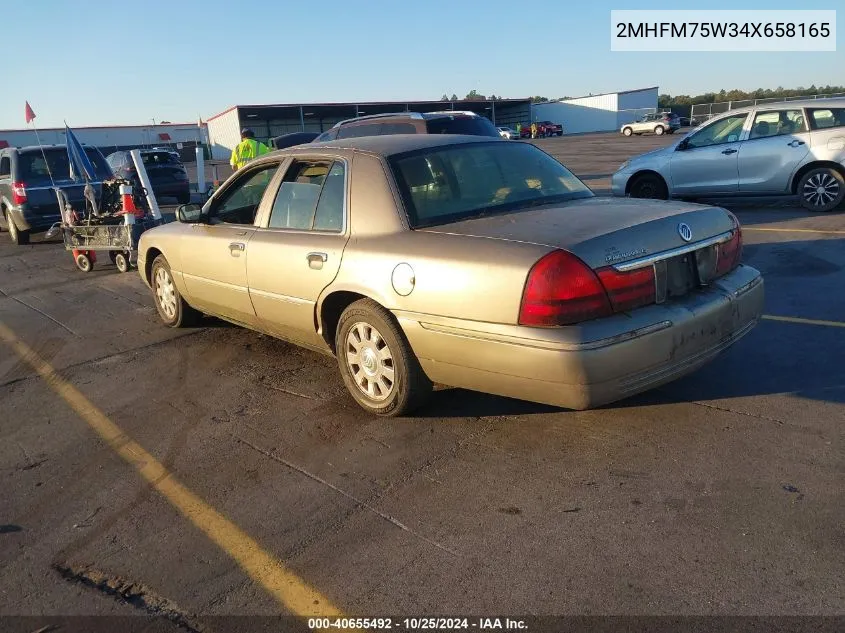 2004 Mercury Grand Marquis Ls VIN: 2MHFM75W34X658165 Lot: 40655492