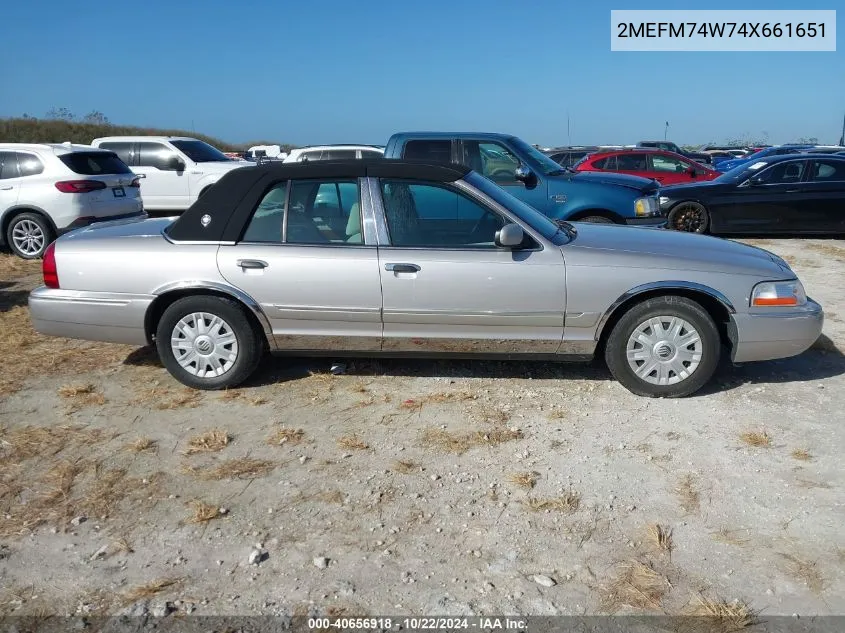 2004 Mercury Grand Marquis Gs VIN: 2MEFM74W74X661651 Lot: 40656918