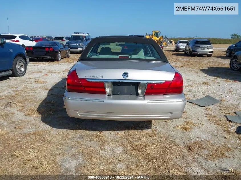 2004 Mercury Grand Marquis Gs VIN: 2MEFM74W74X661651 Lot: 40656918