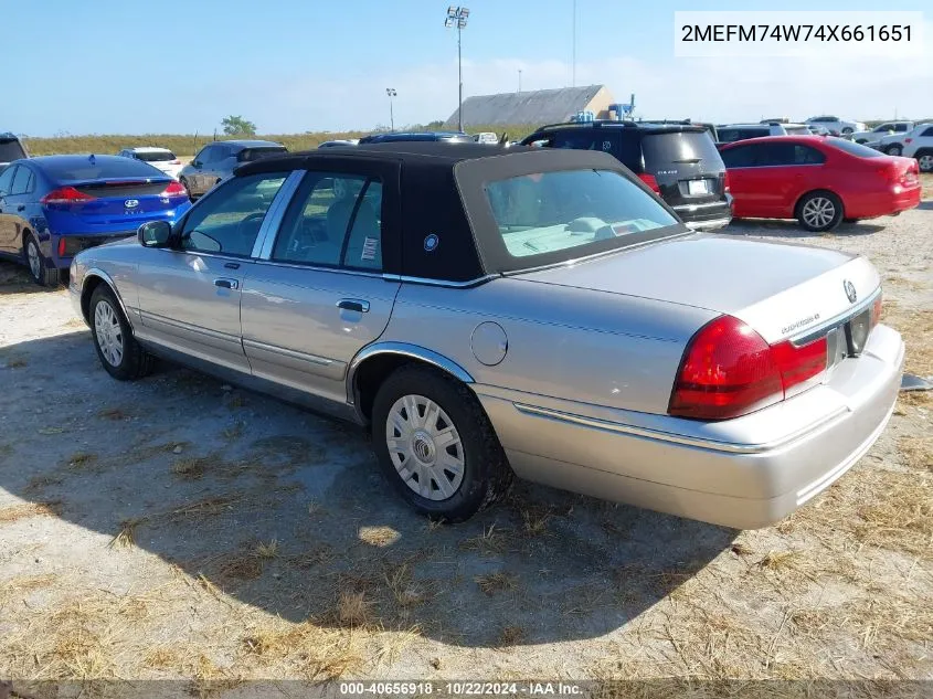 2004 Mercury Grand Marquis Gs VIN: 2MEFM74W74X661651 Lot: 40656918