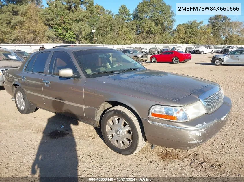 2004 Mercury Grand Marquis Ls VIN: 2MEFM75W84X650656 Lot: 40659440