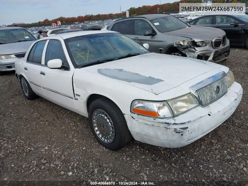 2004 Mercury Grand Marquis Ls VIN: 2MEFM75W24X687590 Lot: 40664870