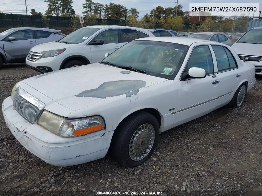 2004 Mercury Grand Marquis Ls VIN: 2MEFM75W24X687590 Lot: 40664870