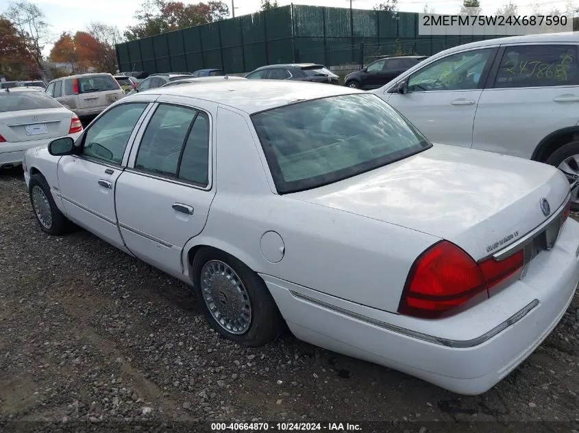 2004 Mercury Grand Marquis Ls VIN: 2MEFM75W24X687590 Lot: 40664870