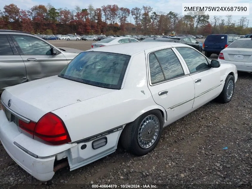 2004 Mercury Grand Marquis Ls VIN: 2MEFM75W24X687590 Lot: 40664870