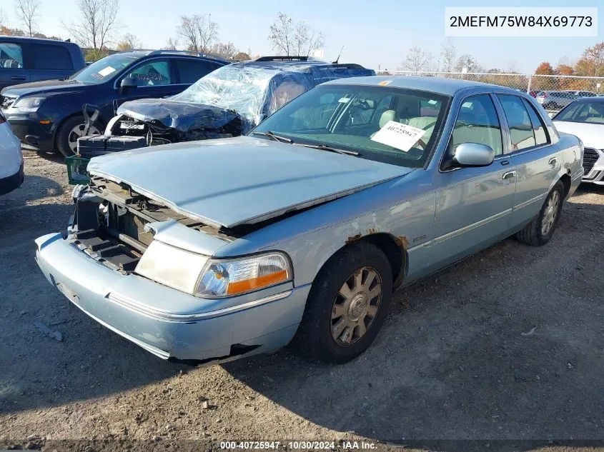 2004 Mercury Grand Marquis Ls/Ls Premium VIN: 2MEFM75W84X69773 Lot: 40725947