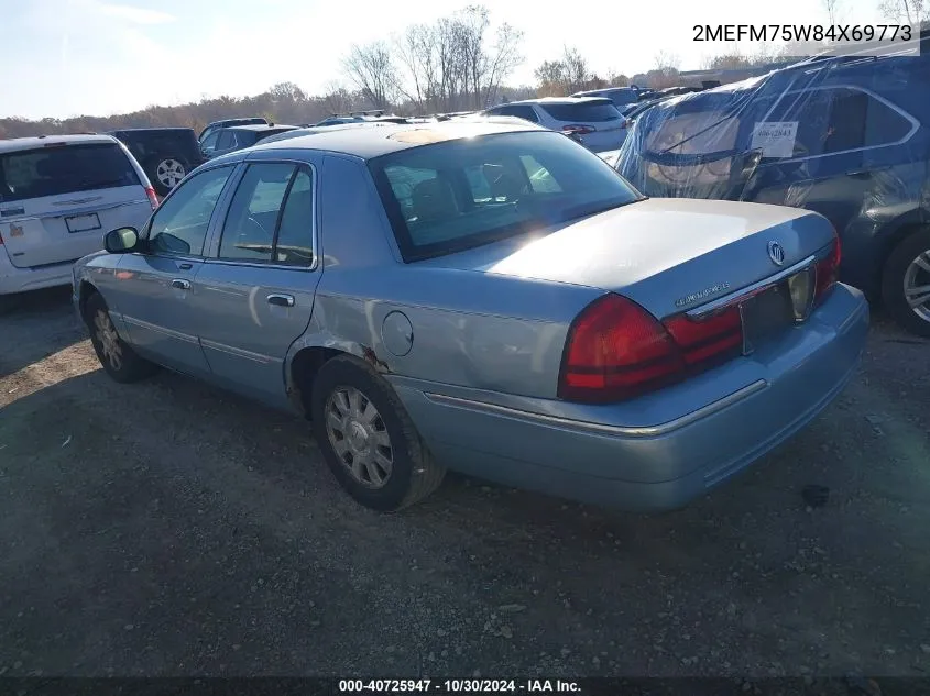 2004 Mercury Grand Marquis Ls/Ls Premium VIN: 2MEFM75W84X69773 Lot: 40725947