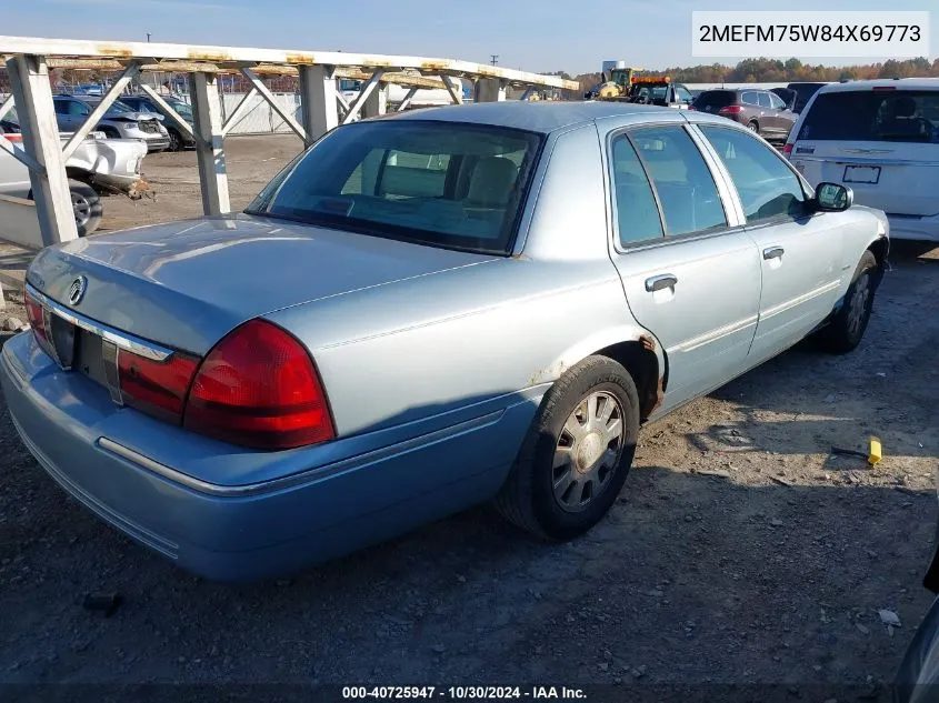 2004 Mercury Grand Marquis Ls/Ls Premium VIN: 2MEFM75W84X69773 Lot: 40725947