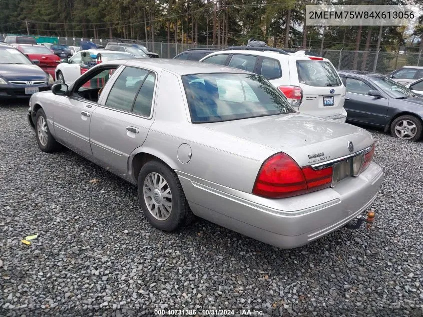 2004 Mercury Grand Marquis Ls VIN: 2MEFM75W84X613056 Lot: 40731386