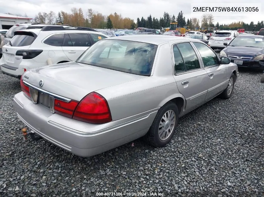 2004 Mercury Grand Marquis Ls VIN: 2MEFM75W84X613056 Lot: 40731386