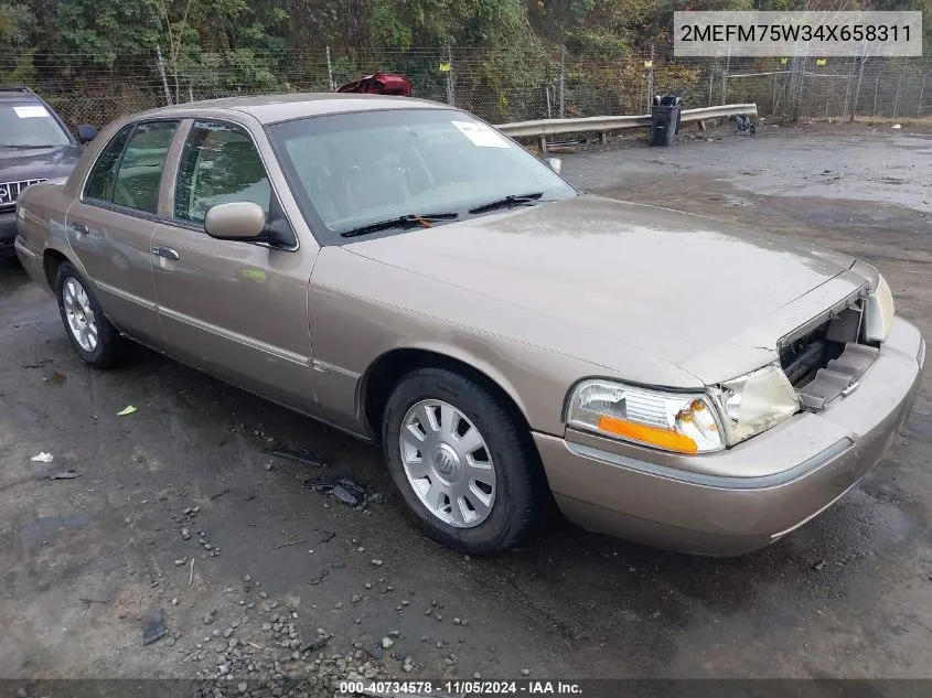 2004 Mercury Grand Marquis Ls/Ls Premium VIN: 2MEFM75W34X658311 Lot: 40734578