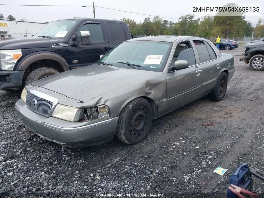 2004 Mercury Grand Marquis Ls/Ls Premium VIN: 2MHFM75W54X658135 Lot: 40838348