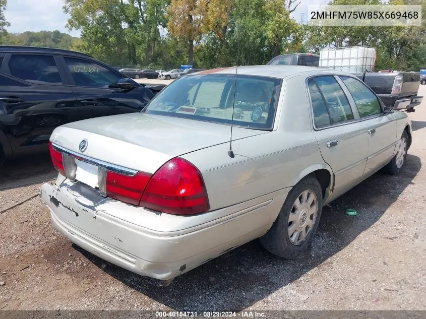 2005 Mercury Grand Marquis Ls/Lse VIN: 2MHFM75W85X669468 Lot: 40154731