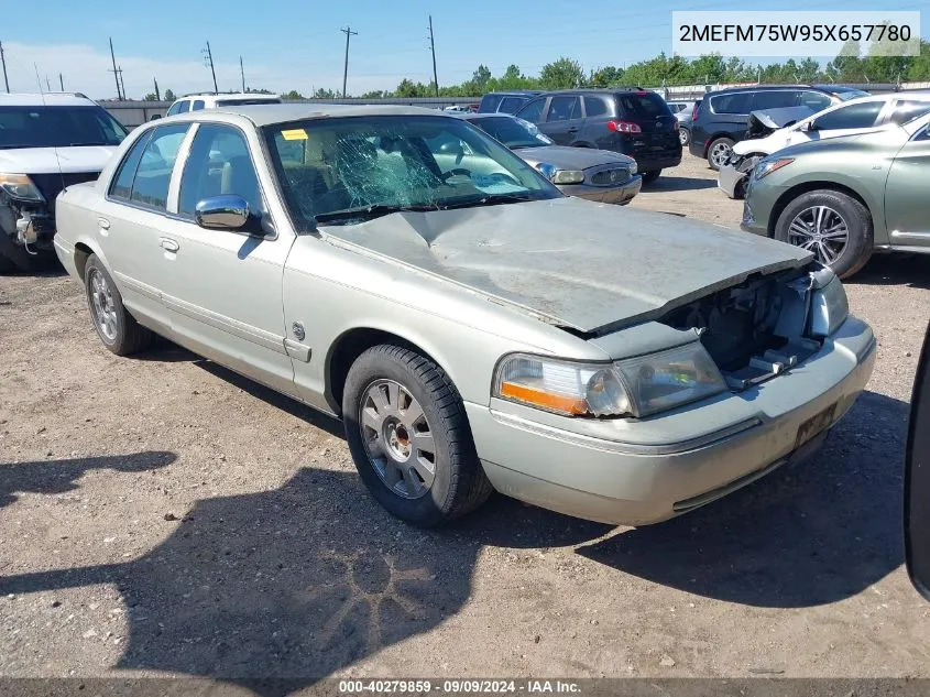 2005 Mercury Grand Marquis Ls/Lse VIN: 2MEFM75W95X657780 Lot: 40279859