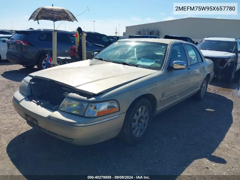 2005 Mercury Grand Marquis Ls/Lse VIN: 2MEFM75W95X657780 Lot: 40279859