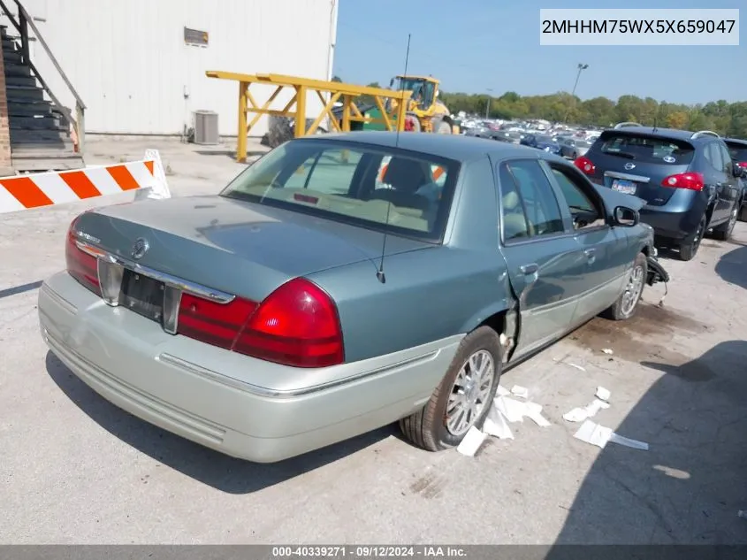 2005 Mercury Grand Marquis Ls/Lse VIN: 2MHHM75WX5X659047 Lot: 40339271