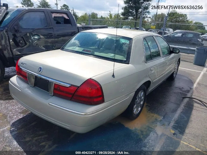 2005 Mercury Grand Marquis Ls/Lse VIN: 2MEFM75W85X636256 Lot: 40423271