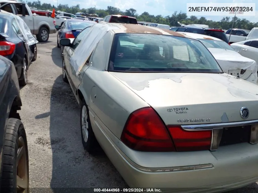 2005 Mercury Grand Marquis Gs VIN: 2MEFM74W95X673284 Lot: 40444968